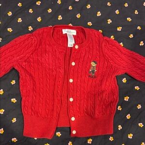 Polo by Ralph Lauren Kids Red Cable Knit Sweater